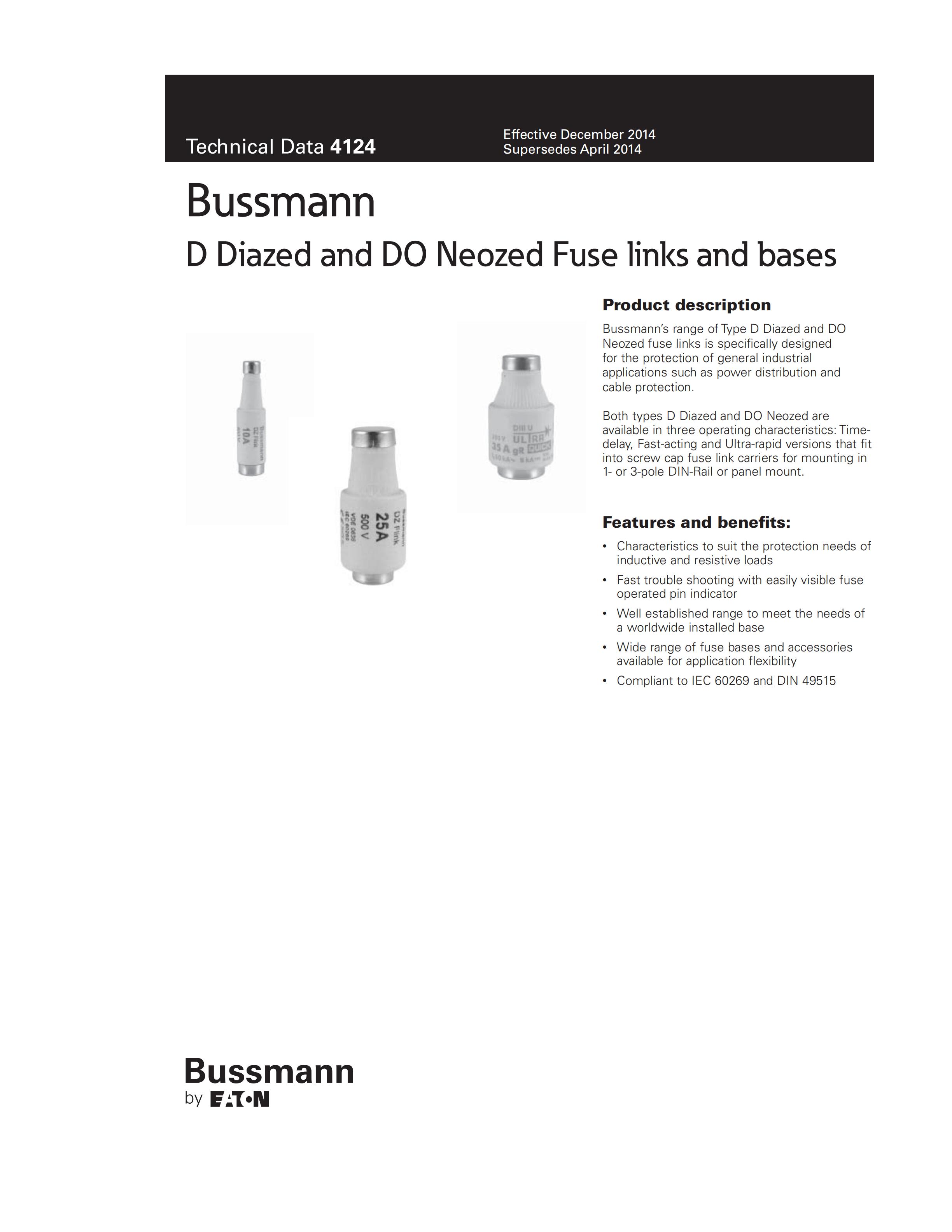 BUSSMANN D型酒瓶是熔断器 BUSSMANN D型酒瓶是熔断器